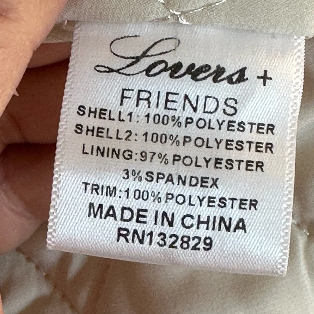 Revolve Lovers + Friends Simone Faux Fur Sherpa Ivory & Tan Bomber Jacket,Small - Picture 8 of 10